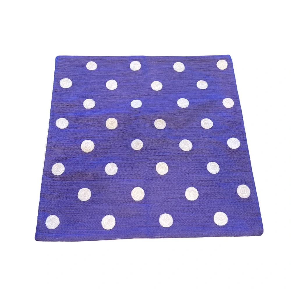 Pillow cover polka dot textured yarn purple and white New no tags 16x16”